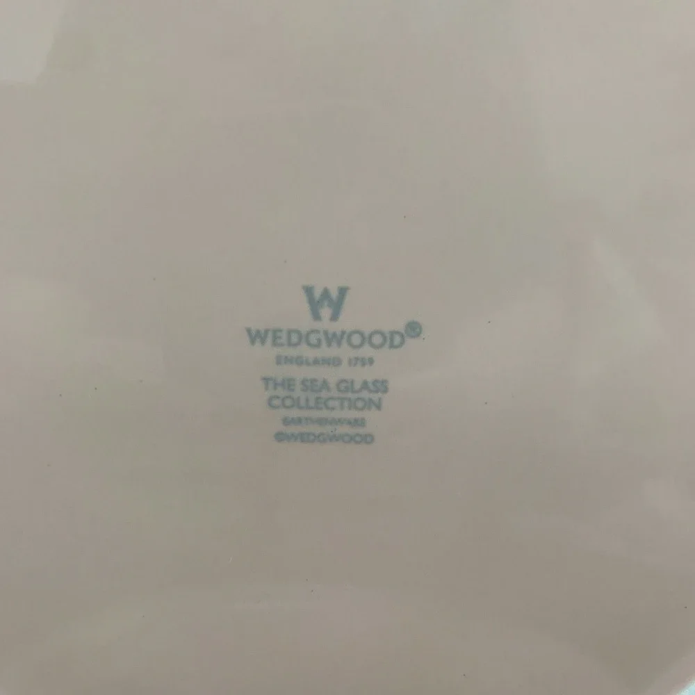 Wedgwood The Sea Glass Collection Chop Charger Dinner Plates Pink Peach Lof of 2